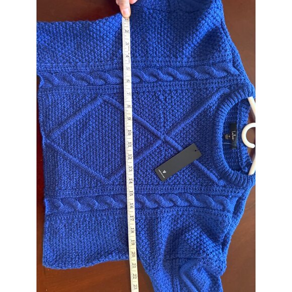 Lulu’s NWT Flirtatious Season Cobalt Blue Cable Knit Cropped Sweater Size Medium - Picture 6 of 7